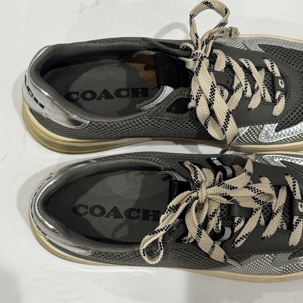 Coach Women's Lowline Canvas Low‎ Top Silver Retro Sneakers Sz 9.5 B Style G5233 - Picture 6 of 10
